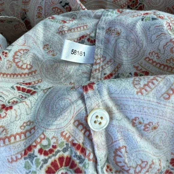 HAROLD'S Paisley Cream Button Down Sleeveless Ivory Rust Floral Women's Size 12 - Picture 3 of 5